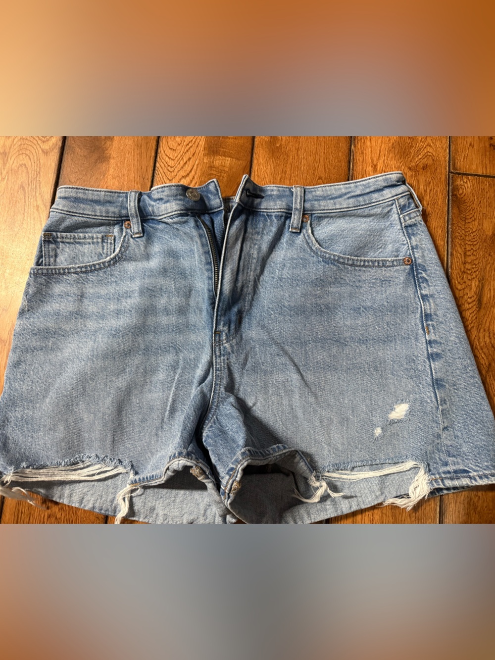 American Eagle Outfitters Light Blue Distressed Denim Cutoff Shorts